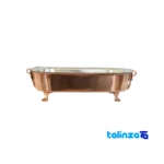 MA Brand Rectangular Copper Serving Dish White Tin Coated finish and material detail view)