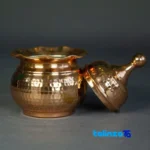 Zanjan Copper Sugar Bowl Unique Design finish and material detail view)