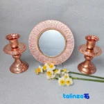 Detail view of ZH223 Copper Mirror and Candle Holder Set - Elegant Design finish material