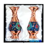 Copper Flower Pot Handcrafted Artistry Set of Two finish and material detail view)