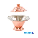 Detail view of Copper Laleh Design Candy Dish finish and material