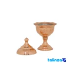 Zanjan Copper Sugar Bowl Rose Design finish and material detail view)