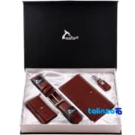 Baraz Leather Gift Set for Men threads close-up and texture (Detail view)