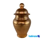 Detail view of Copper Canister Handcrafted Hammered Finish and material