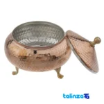 Detail view of ZH226 Copper Candy Dish Handcrafted Unique Design finish and material