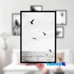 B-1108 Decorative Wall Art Set - Black and White Wall-mounted - Detail view showing finish material