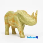 Classic Rhino Marble Sculpture finish and material detail view)