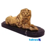 Detail view of Sitting Lion Statue - Elegant Bronze Craftsmanship finish and material