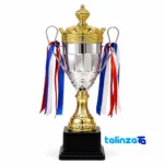 IR049 Trophy Cup Model Statue Set - Modern Design - Detail view showing finish and material