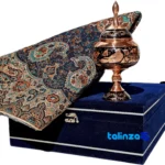 Negarstaneh Gift Set Copper and Termeh Unique Design - Detail view showing finish material