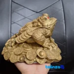 Detail view of China Bronze Frog Statue Set - Elegant Design finish and material
