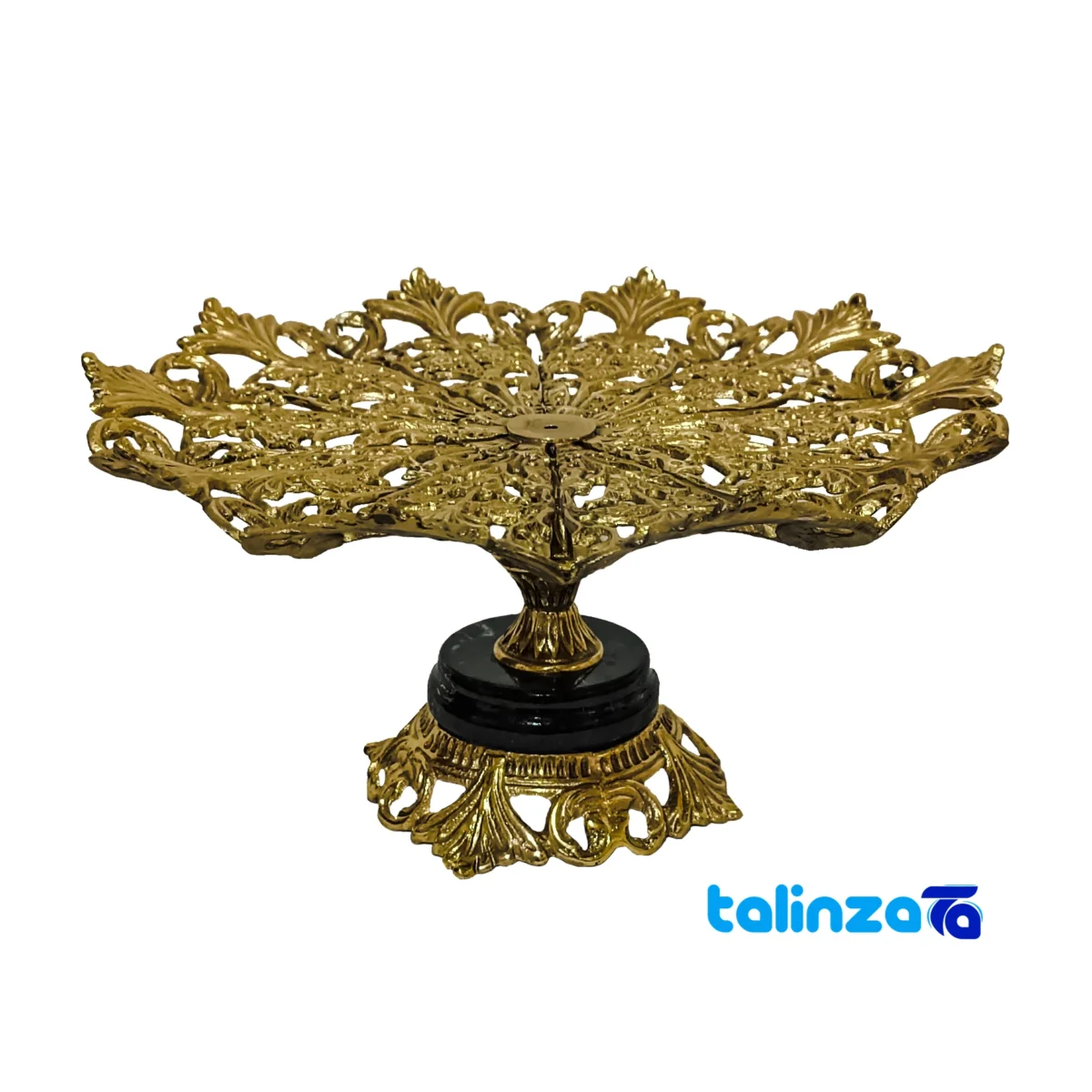 Brass Petal Design 3-Piece Serving Set - Detail view showing finish and material