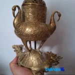 Seal view of China Bronze Dragon Figurine Chocolate Holder Flamingo packaging security