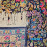 Kerman Handwoven Carpet Rectangle Traditional Design - Corner detail showing binding and edges