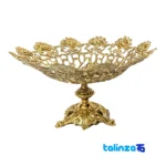 Brass Fruit Bowl Set Floral Design packaging security (Seal view)