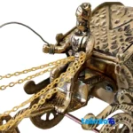 Brass Decorative Carriage with Four Horses H-1186 finish and material detail view)