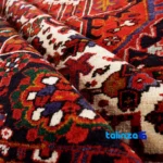 Edge view of Mehraban Handwoven Carpet Rectangular Natural Dye 400x300x2. border and finishing