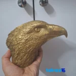 Detail view of Chingan Bronze Eagle Head Sculpture finish and material