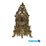 Kant Brass Desk Clock Decorative Model 20x9x34 cm back panel and hook (Mounting detail)