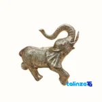 Detail view of Bronze Elephant Sculpture Artistic Design 29x9x28 cm finish and material