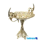 Detail view of Brass Wheat-Style Fruit Bowl H-1100 50x40x45 cm finish and material