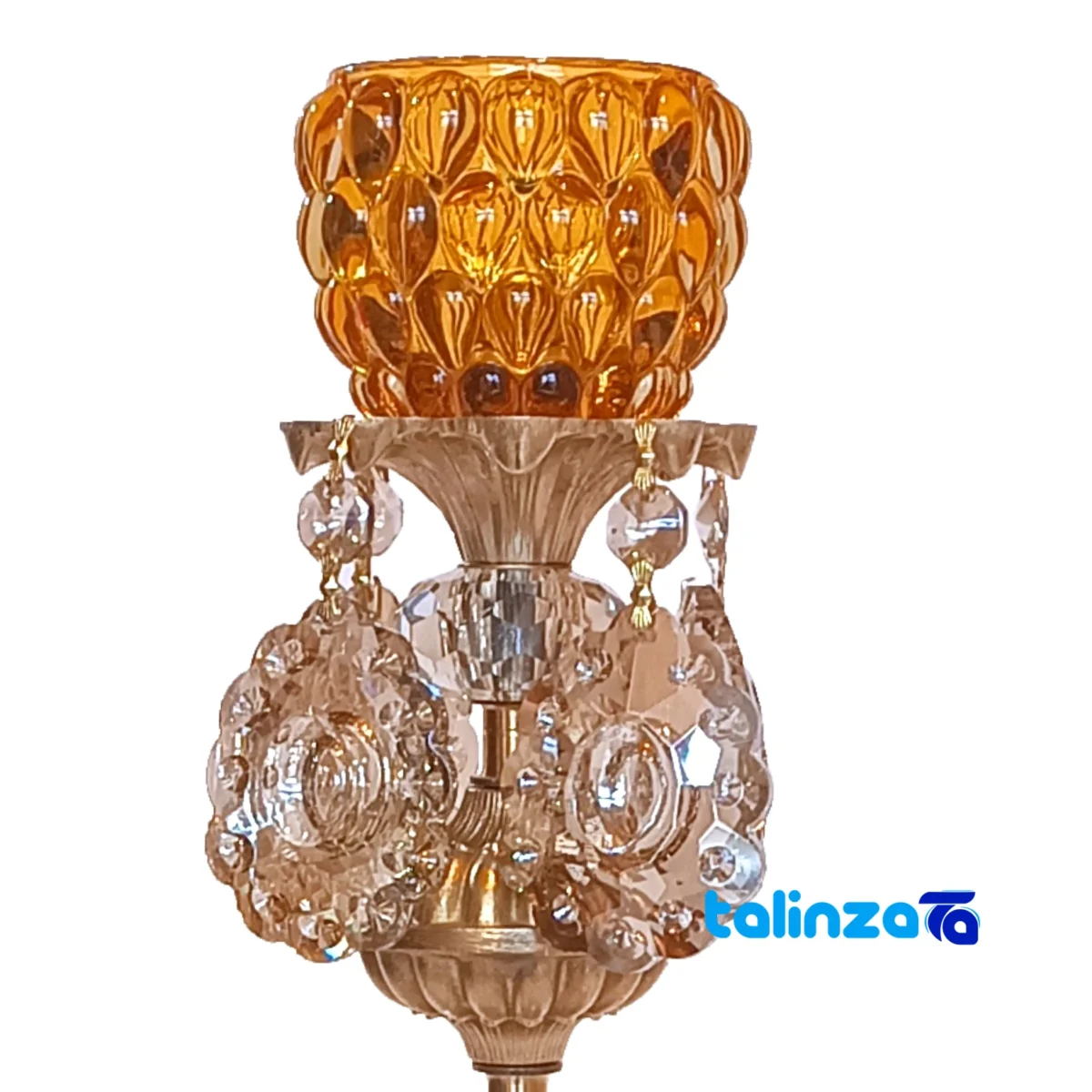 Brass Candle Holder Set H-1327 Elegant Design threads close-up and texture (Detail view)