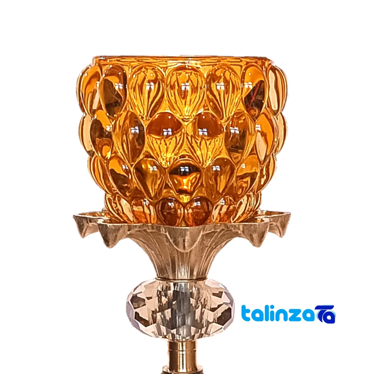 Brass Candle Holder Set H-1326 Elegant Design threads close-up and texture (Detail view)