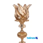 Brass Candle Holder Set H-1337 Elegant Design finish and material detail view)