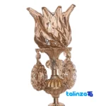 Brass Candle Holder Set Elegant Design threads close-up and texture (Detail view)