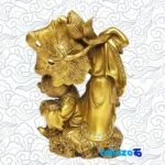 Detail view of Bronze Sculpture Two Sisters Lily Design finish and material