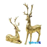 Brass Deer Figurine Set - Decorative Charm finish and material detail view)