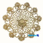Detail view of Bronze Rose Design Fruit Bowl Durable withstands everyday use. finish and material