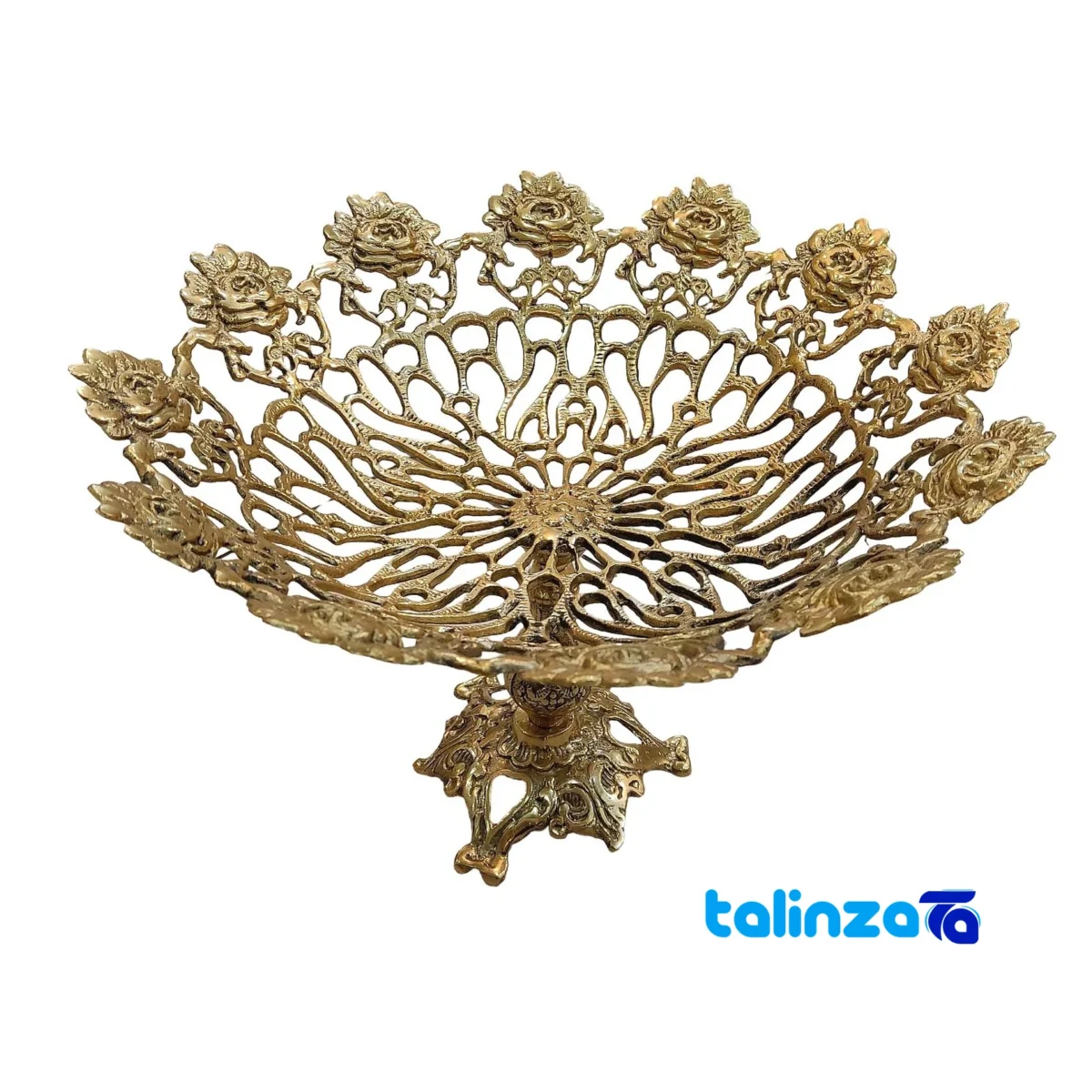 Bronze Rose Model Fruit Bowl A110 35x35x23 cm - Detail view showing finish and material