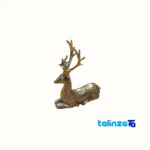 Seal view of Bronze Deer Figurine Set - Elegant Home Decor 15x8x27 cm packaging security