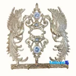 Bronze Key Holder with Towel Rack - Simorgh Model 30x25x10 cm finish and material detail view)