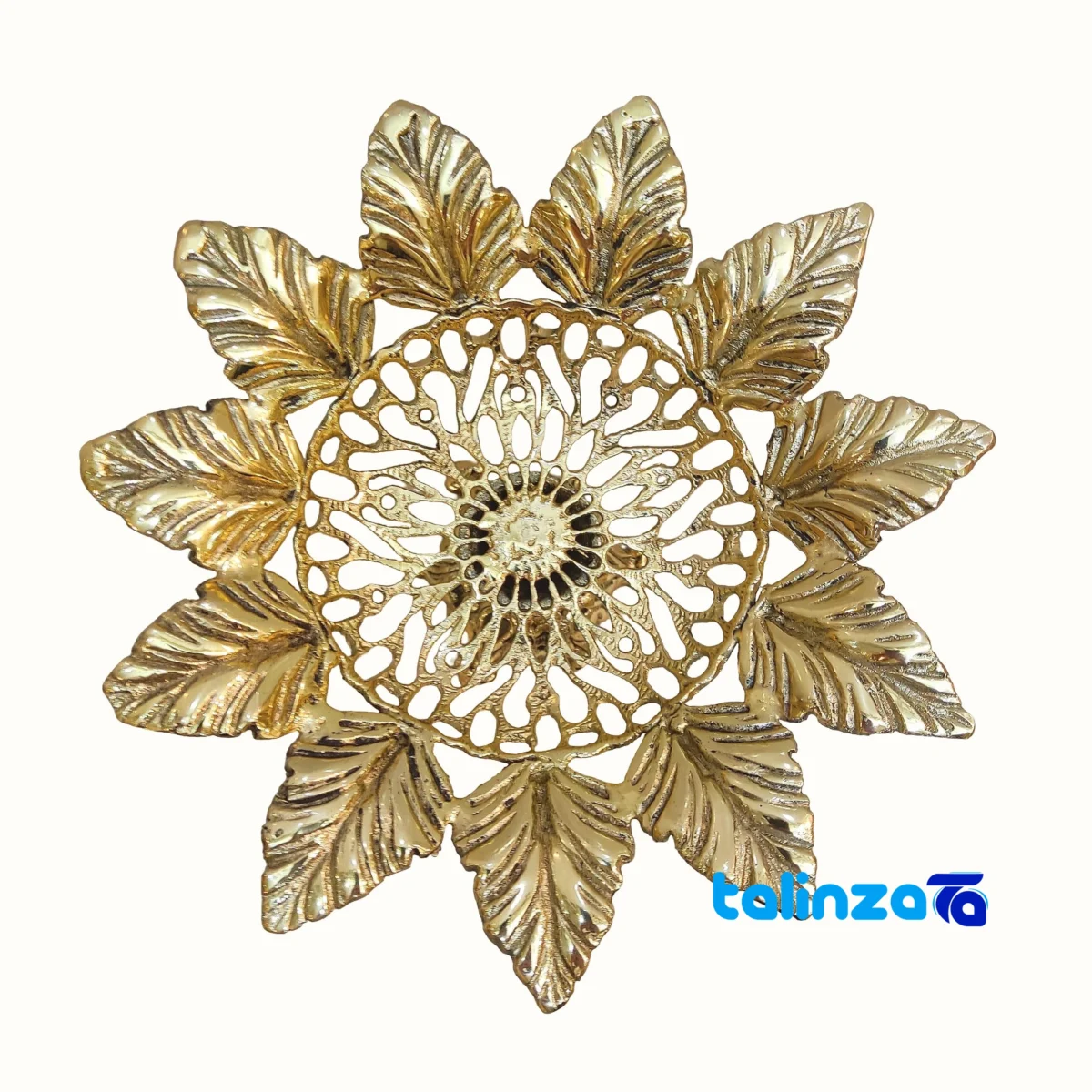 Bronze Leaf Design Fruit Bowl finish and material detail view)