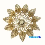Bronze Leaf Design Fruit Bowl finish and material detail view)