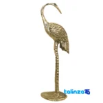 Brass Decorative Crane Model - Set of 2 - Detail view showing finish and material