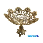Detail view of Rose Design Bronze Candy Dish 24x24x21 cm finish and material