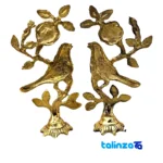Brass Sparrow Figurine Set - Decorative Charm finish and material detail view)