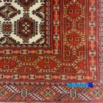 Turkmen Handwoven Rug 6.2 Square Meters binding and edges (Corner detail)