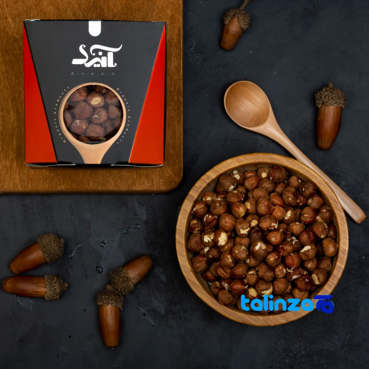 Anid Raw Hazelnut Kernels Organic finish and material detail view)