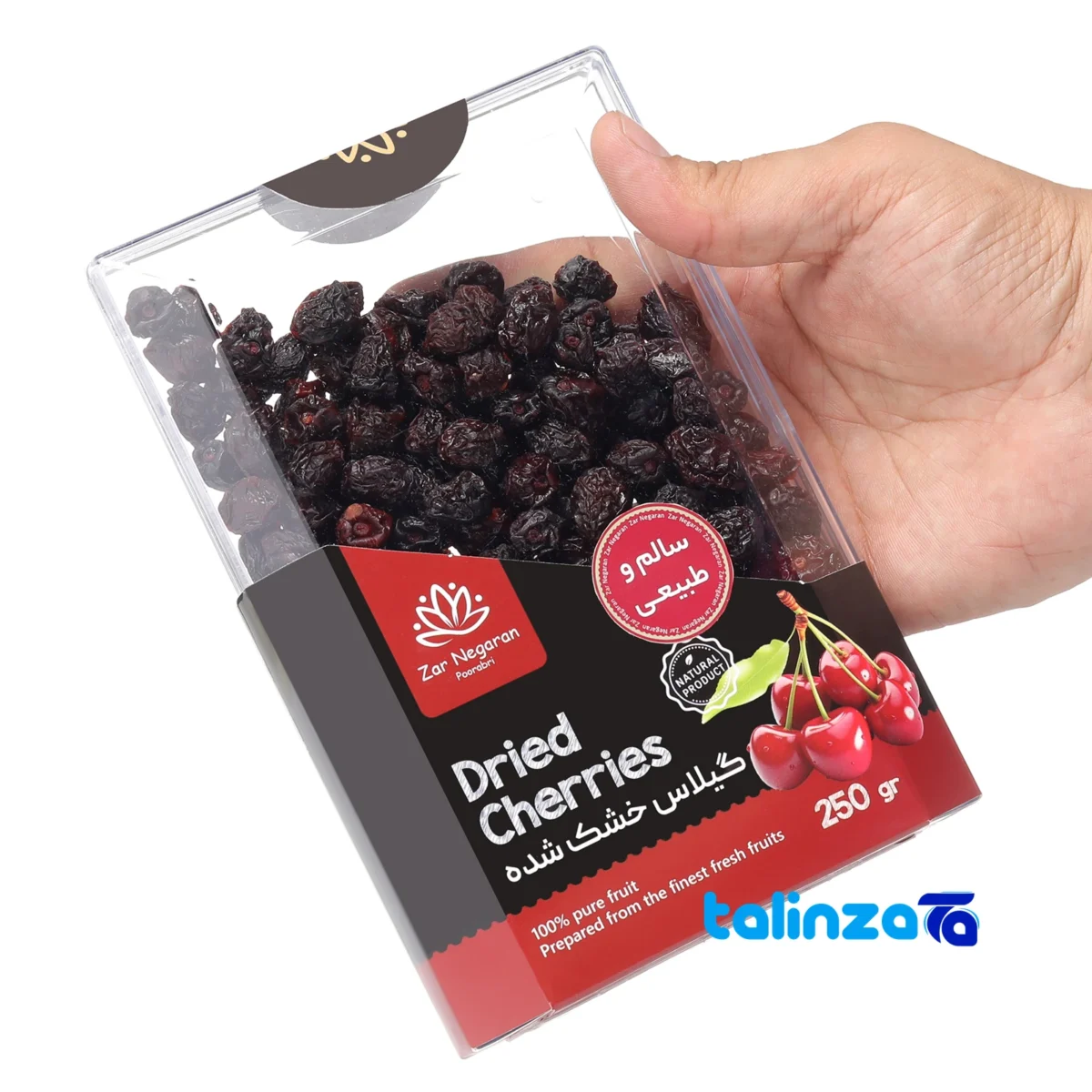 Detail view of Zarangan Dried Cherries Organic finish and material