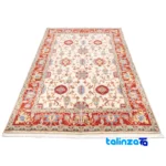 C Persia Handwoven Rug Elegant Cream Design border and finishing (Edge view)