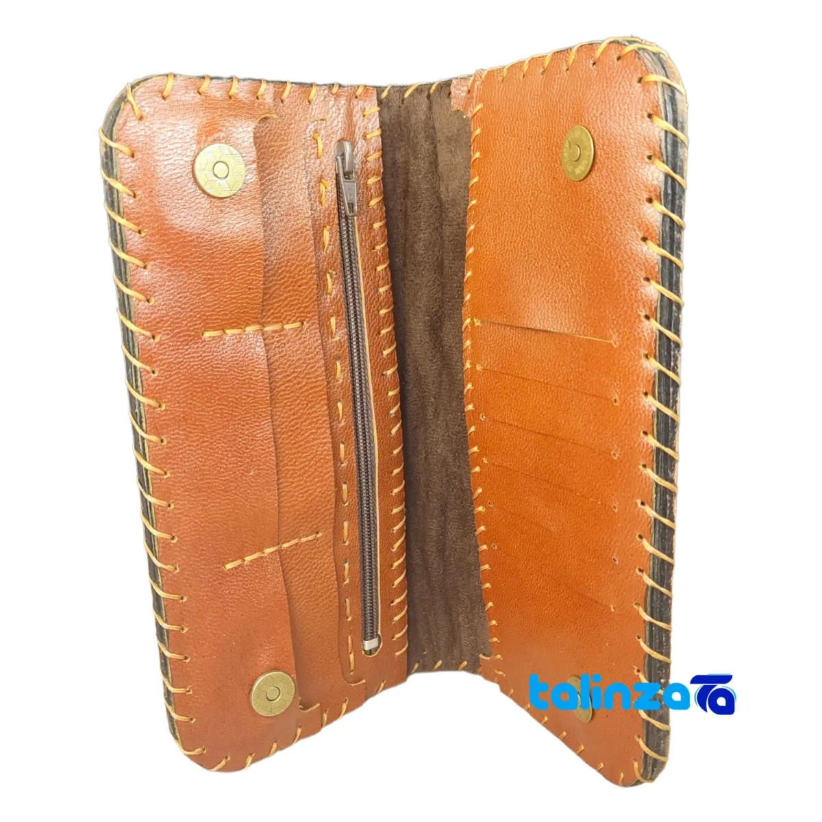 R24 Handmade Women's Handbag with Wallet finish and material detail view)