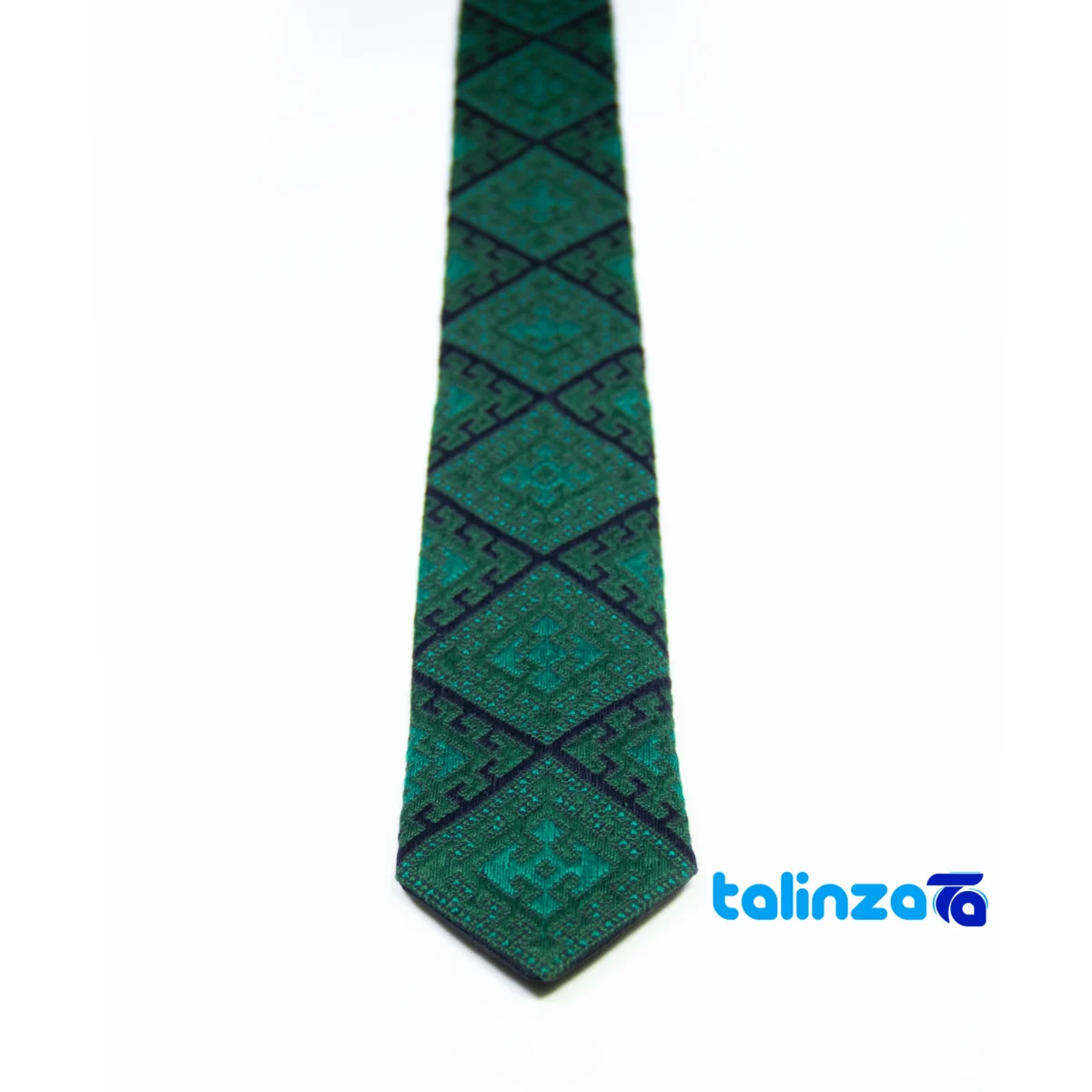 Detail view of MAJ11 Handmade Men's Tie - Intricate Design Sistan and Baluchestan finish material