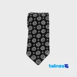 Handcrafted Men's Tie Floral Design finish and material detail view)