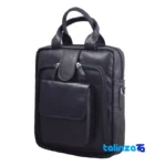 Detail view of MA-10 Handmade Leather Handbag with Shoulder Strap finish and material