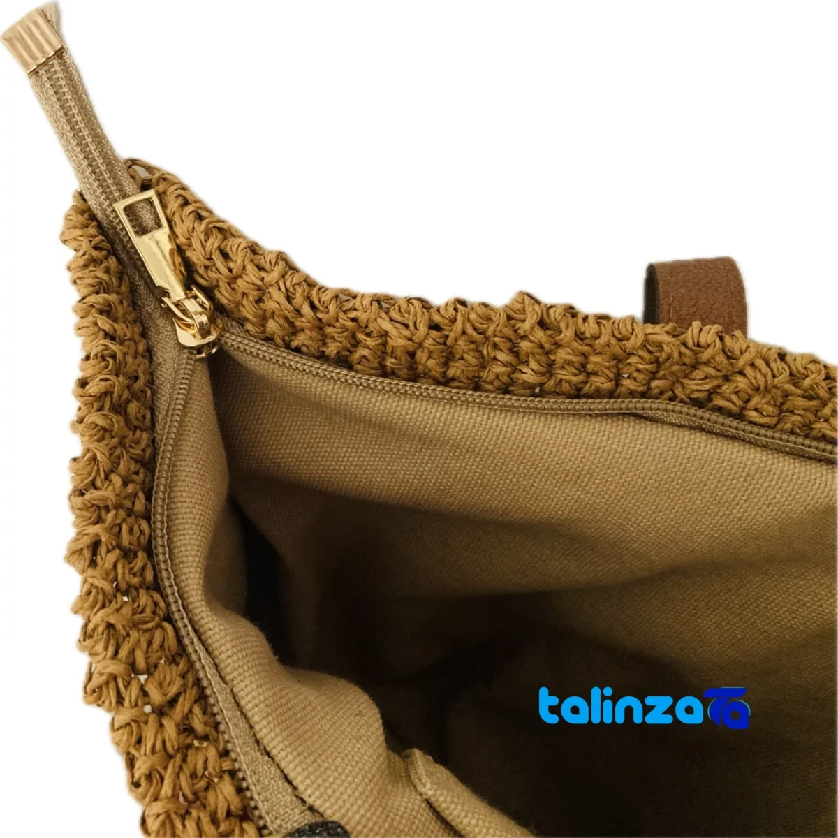 Hani Handmade Women's Shoulder Bag Honey - Detail view showing finish and material