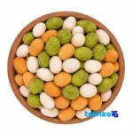Detail view of Mixed Coated Peanuts Snack finish and material